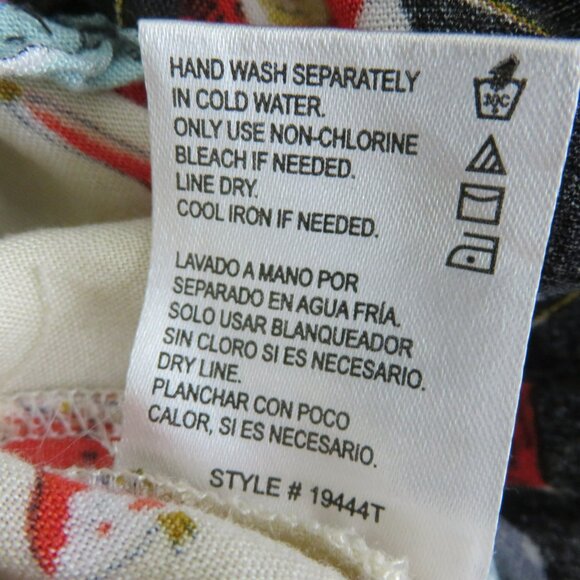 Patrons of Peace Peasant Dress Size L Floral  Boho Flowy Flounce Hem Red Black - Picture 13 of 14